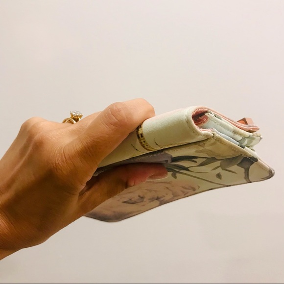 Ted Baker multicolor floral fabric and rose metal clutch. Good used condition. - Picture 3 of 9